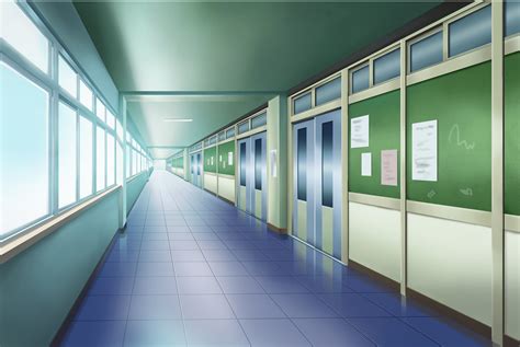 HD wallpaper: Anime, Original, Hallway, School | Anime places, Anime ...