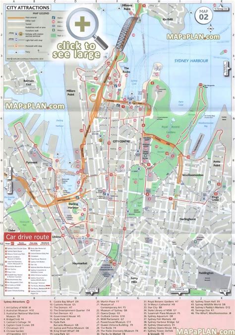 free car driving directions route to explore most famous downtown hotspots harbour bridge Sydney ...