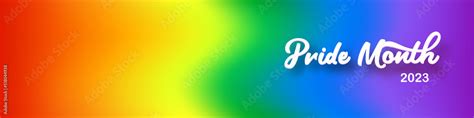 Fototapeta Pride month 2023 horizontal banner with gradient with pride ...