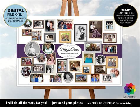 Funeral Memorial Photo Collage Funeral Display Frames Memory Board ...