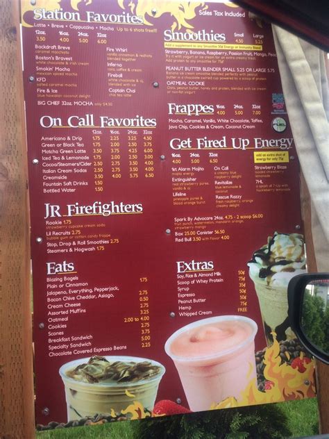 Menu at Li'l Firehouse Coffee, Kennewick, W Clearwater Ave