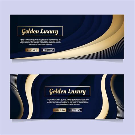 Free Vector | Gradient golden luxury banners set