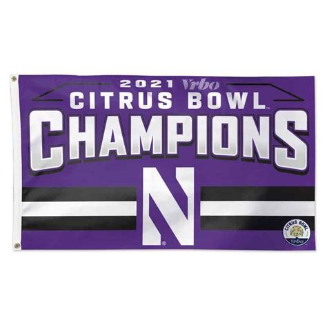 Northwestern University Wildcats Citrus Bowl 2021 Champions 3X5 Deluxe Flag