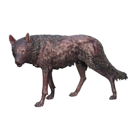 Standing Wolf Sculpture, Bronze, Wolves-Life-Size-Sculptures-Statues, 75034 - AllSculptures.com