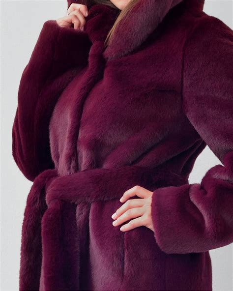 Purple Faux Fur Coat | Purple Fur Coat | Hooded Faux Fur Coat ...