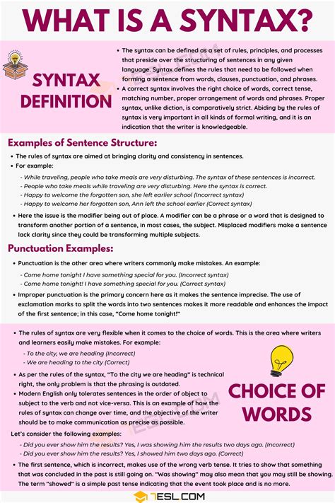 Syntax: Definition And Examples Of Syntax In The English Language - 7 E S L