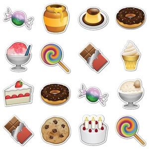 Emoji Stickers on Fab -- Sweets themed pack. | Emoji, Emoji stickers, Sweets