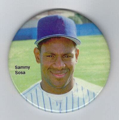 1998 CUBS Sammy Sosa 3" photo button pin Chicago Wild Card 66 Home Runs ...