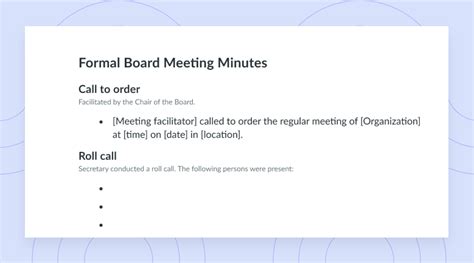 Board Meeting Minutes template | FREE