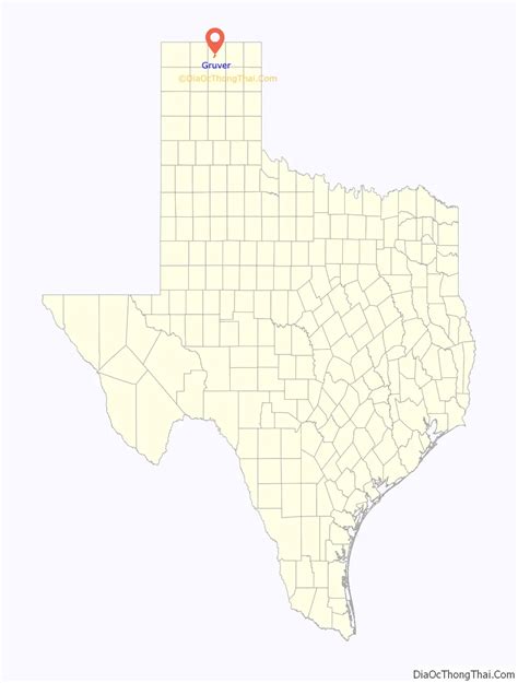 Map of Gruver city, Texas - Thong Thai Real