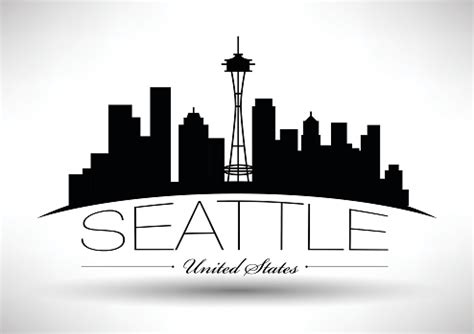 Vector Seattle Skyline Design Stock Illustration - Download Image Now ...