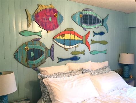 Fish Sign Tropical Wall Art Beach House Weathered Wood Decor by CastwaysHall - Ready to Ship ...