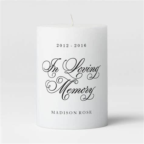 In Loving Memory Personalized Memorial Candle | Zazzle