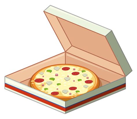 Tray of pizza in paper box 372051 Vector Art at Vecteezy