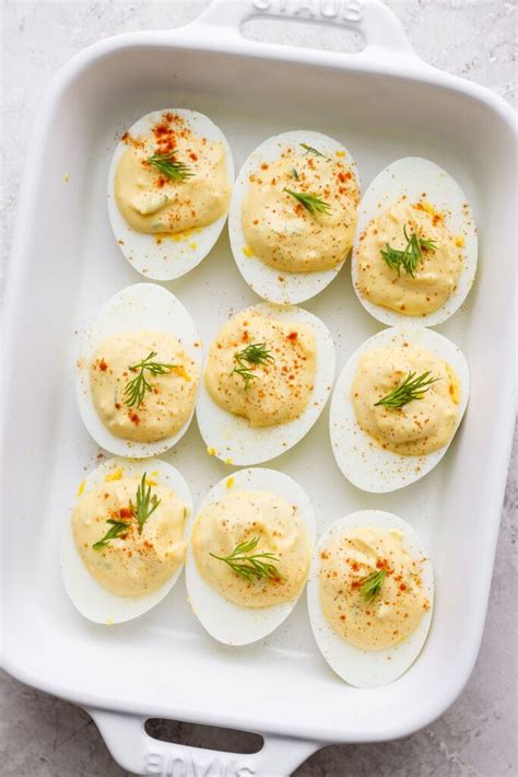 Easy Deviled Eggs (simple ingredients!) - Fit Foodie Finds