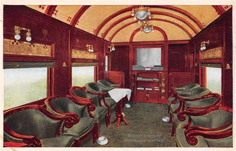 Overland Limited Railroad Buffet Library Train Interior Postcard AA12202 - Mary L. Martin Ltd ...