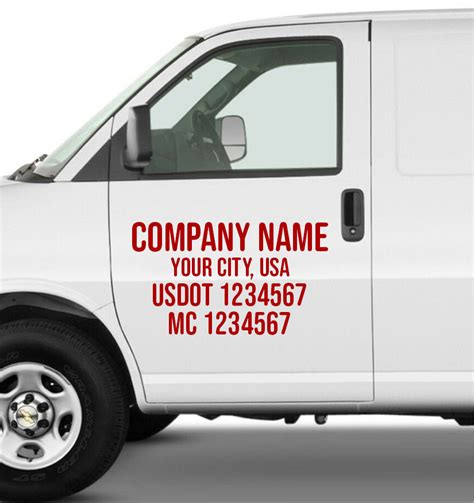 Business Truck Door Decal with Location, USDOT & MC Lettering Decal (S ...