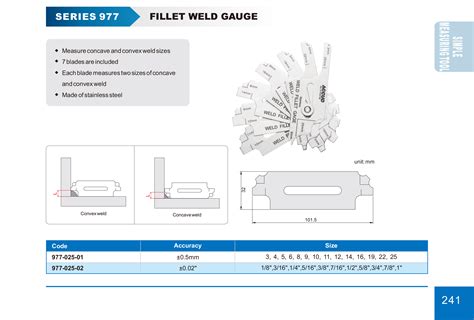 FILLET WELD GAUGE - ACCUD