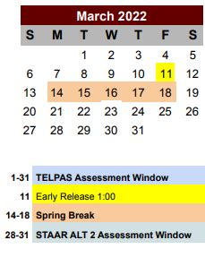 Poteet Elementary - School District Instructional Calendar - Poteet Isd - 2021-2022