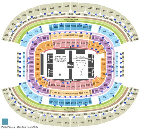 AT&T Stadium Seating Chart with Row, Seat and Club Details