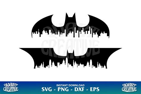 Batman Logo Gotham Cityscape SVG - Gravectory