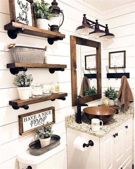 20+ Farmhouse Bathroom Accessories Ideas - HMDCRTN