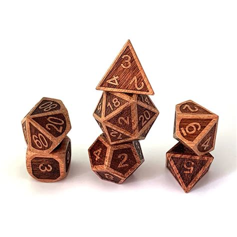 Dnd Board Game Dnd Wood Dice Set -rpg Dungeons Zinc Alloy Meta ...