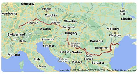 Capital Cities on the Danube River Map | Mappr