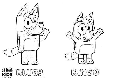 Printable Bluey And Bingo Colouring Pages