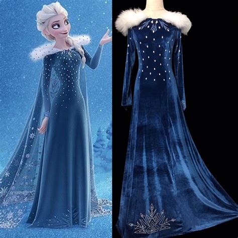 R998 OLAF'S FROZEN ADVENTURE Elsa dress with rhinestone on the bottom ...