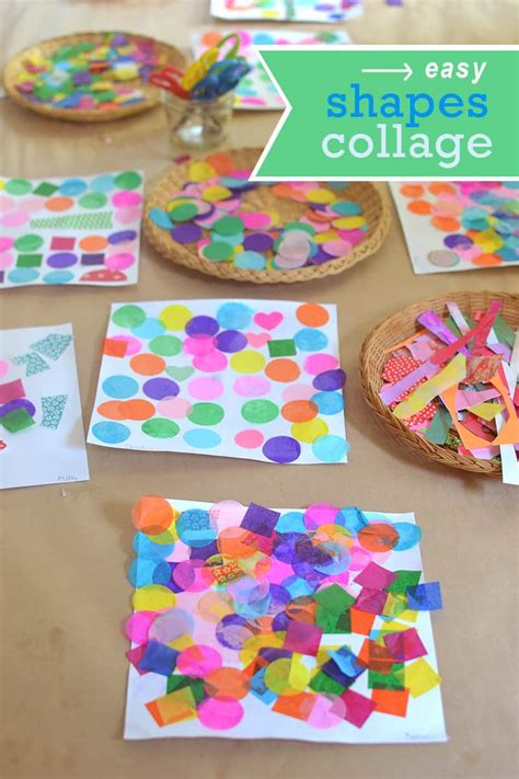 Easy shapes collage art and math activity - NurtureStore