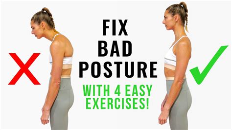 4 ESSENTIAL EXERCISES TO FIX BAD POSTURE - YouTube