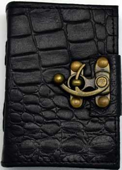 A New Age Phoenix > Leather-bound journals > Black Python leather w/ latch