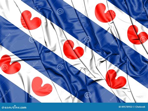 Flag of Friesland, Netherlands. 3D Illustration Stock Illustration - Illustration of province ...