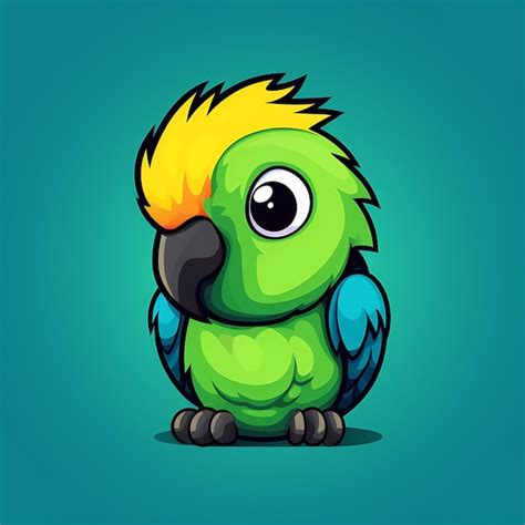 Premium AI Image | cute plush parrot solid color background