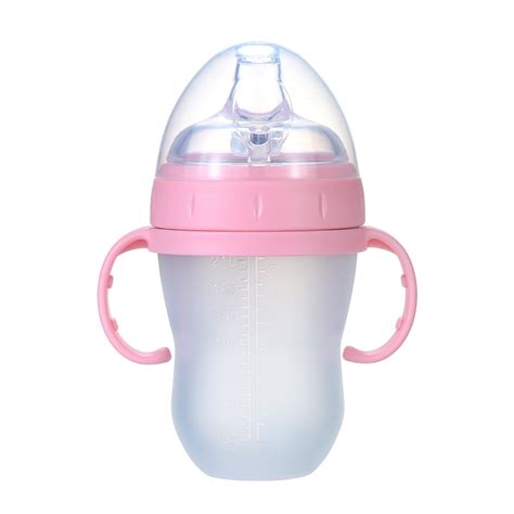 240ml/ 8oz Baby Water Bottle with Straw Wide Mouth Milk Feeding Bottles Leak Proof No Smelling ...