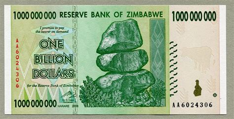 Buy Zimbabwe Dollar Bill Money Inflation Record Currency Banknote 1 Billion Dollar Online at ...