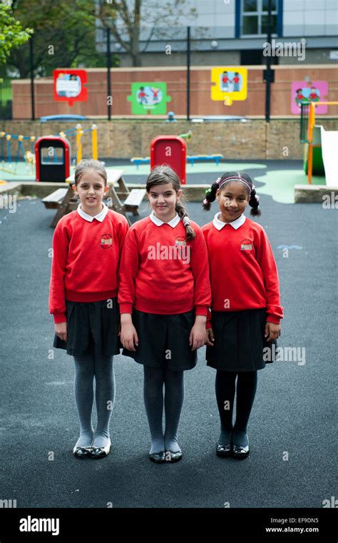 Primary school girls in their school uniforms Stock Photo - Alamy