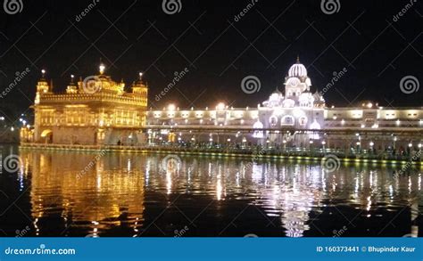 Golden Temple Darbaar Sahib Gurdwara Amritsar India Night Time Stock Image - Image of india ...