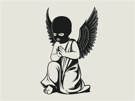 District-81 Clothing Praying cupid with ski mask | Tattoo art drawings, Cupid tattoo, Tattoo ...