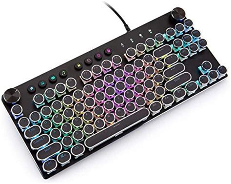 Backlit Mechanical Keyboard with Typewriter Styled Round Keys - Yinz Buy