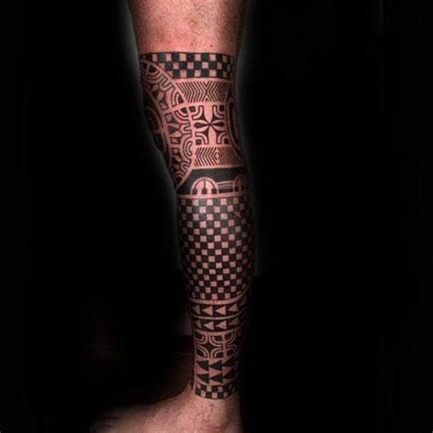 60 Tribal Leg Tattoos For Men - Cool Cultural Design Ideas