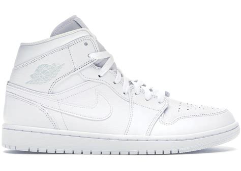 Jordan 1 Mid Triple White (2018) - 554724-109 - HypeAnalyzer