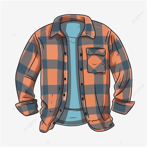 Flannel Shirt Vector, Sticker Clipart Cartoon Image Of A Plaid Shirt ...