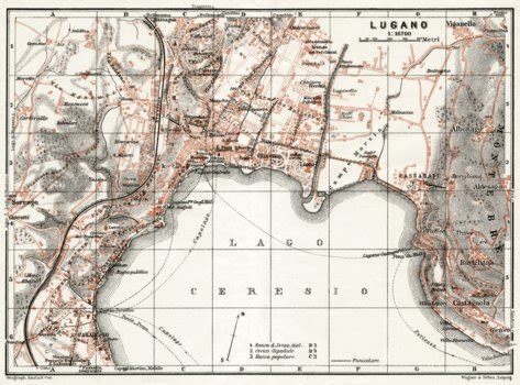 Lugano city Map, 1909 by Waldin | Avenza Maps