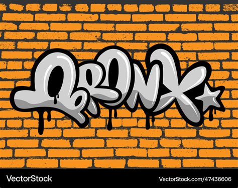 Bronx graffiti bubble style lettering background Vector Image