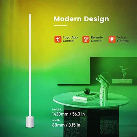 LOQRON RGB Floor Lamps, Smart LED Corner Floor Lamp Corner Light, Dimmable Color Changing RGB ...