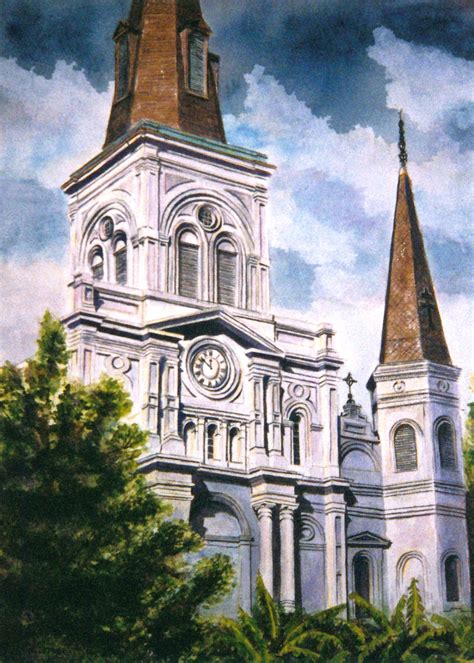 St Louis Cathedral by Annie Strack | Color drawing art, Landscape art ...