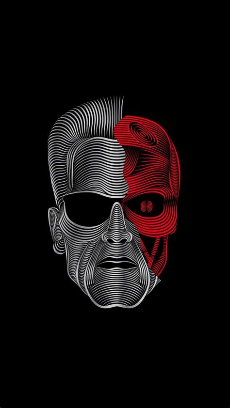 Terminator Ai, adobe illustrator art, amoled, black, dark, dark and ...