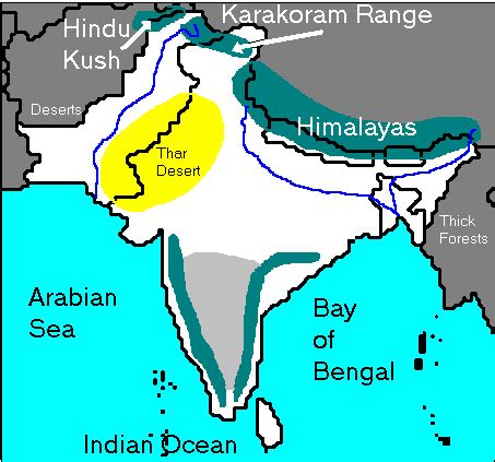 Hiindu Kush Mountains India Map